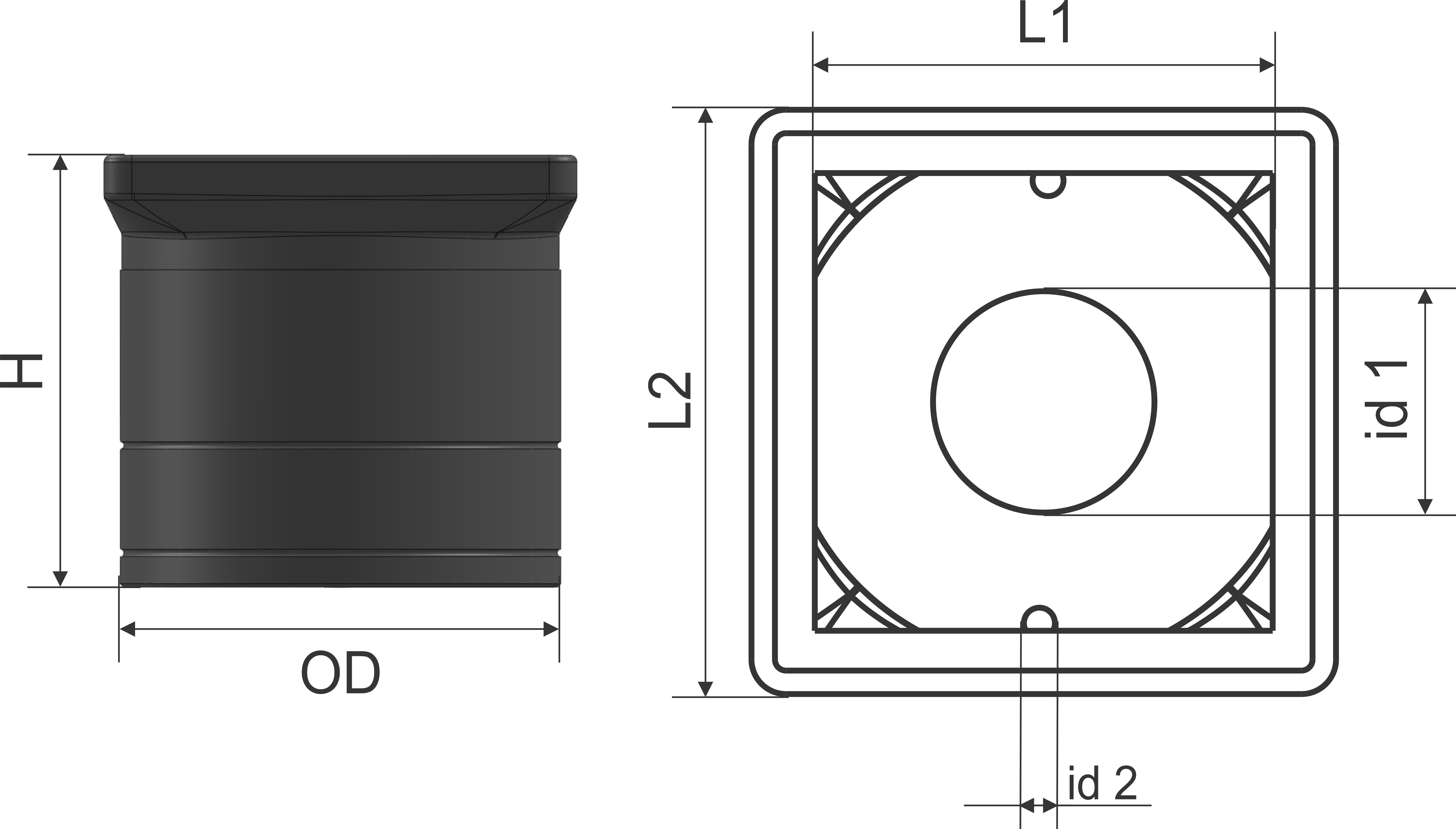 TELESCOPIC RAISER - SQUARE