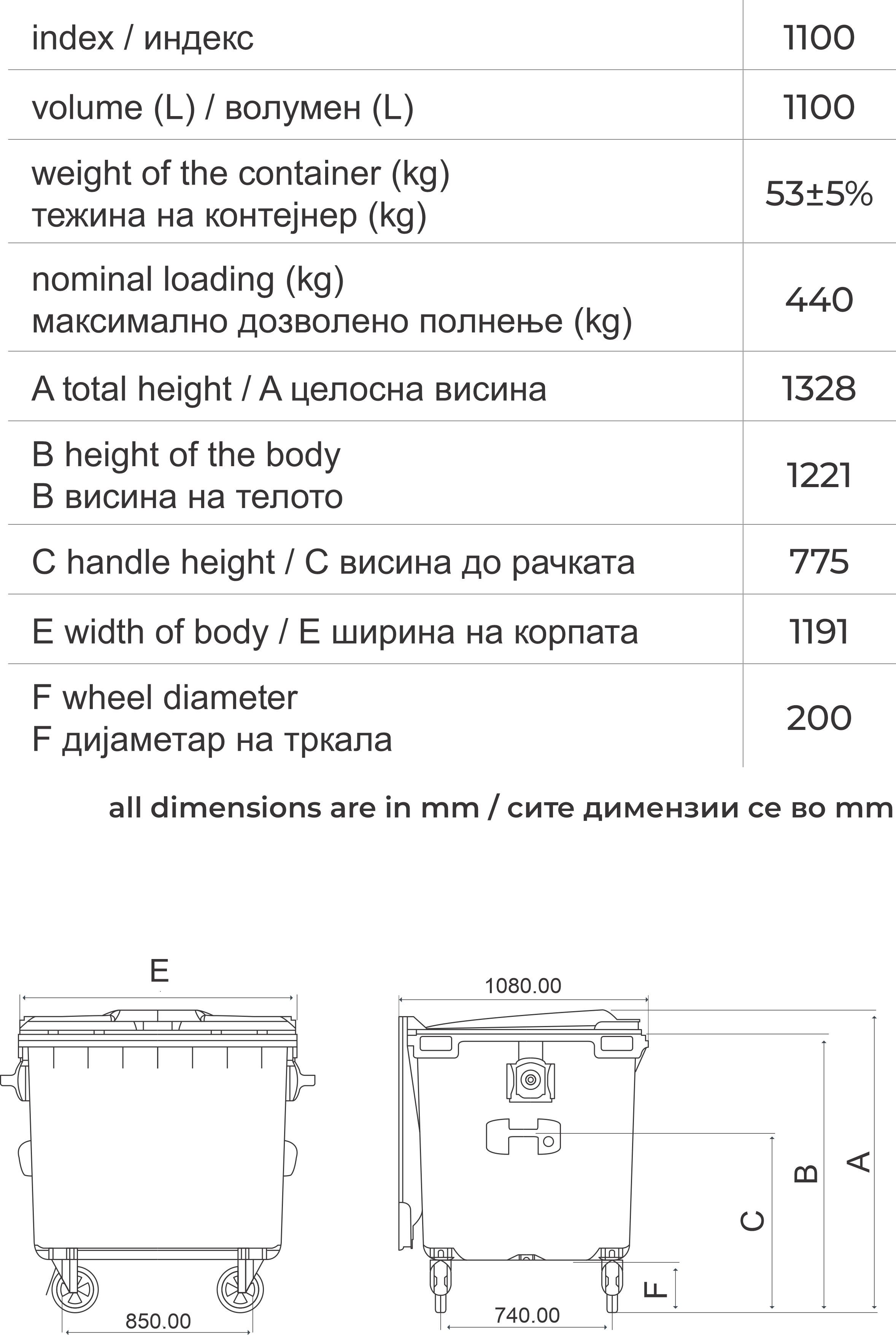 CONTAINER 1100L